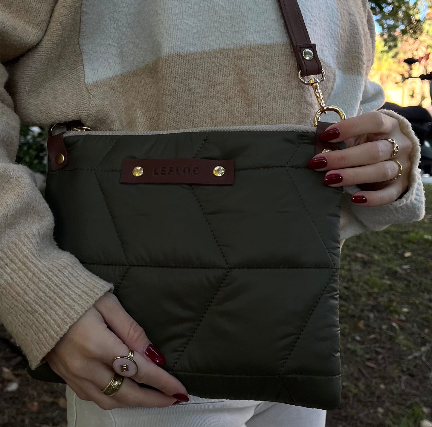 Bolso Lili verde acolchado