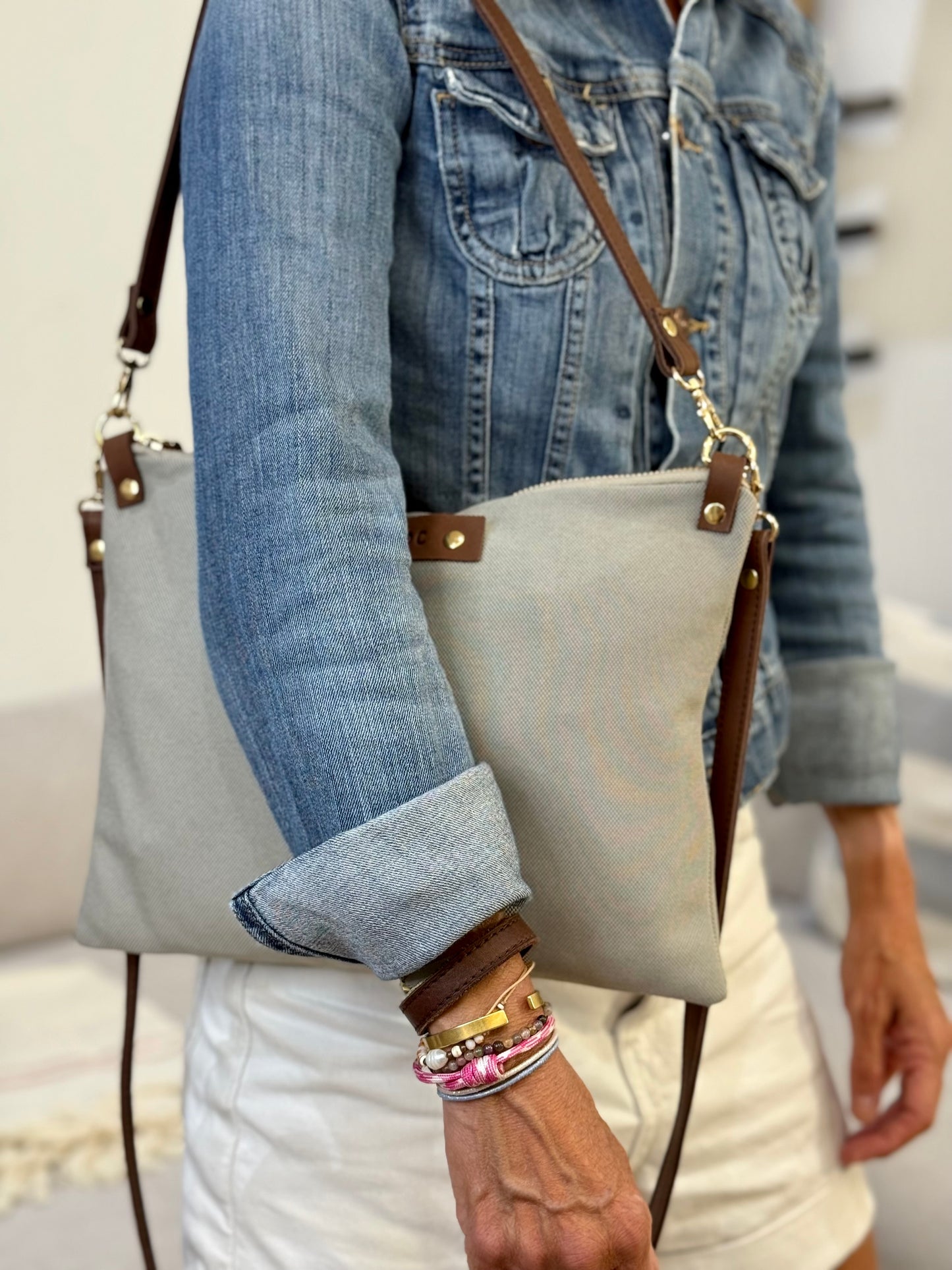 Bolso Nares gris tela técnica