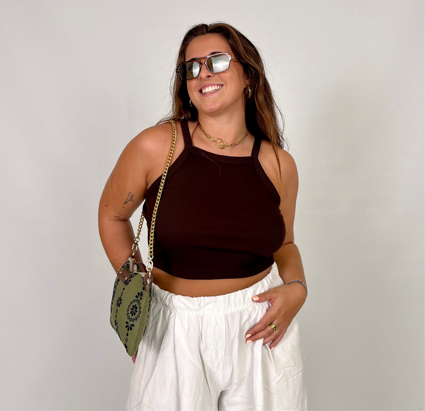 Bolso Lili verde bordado