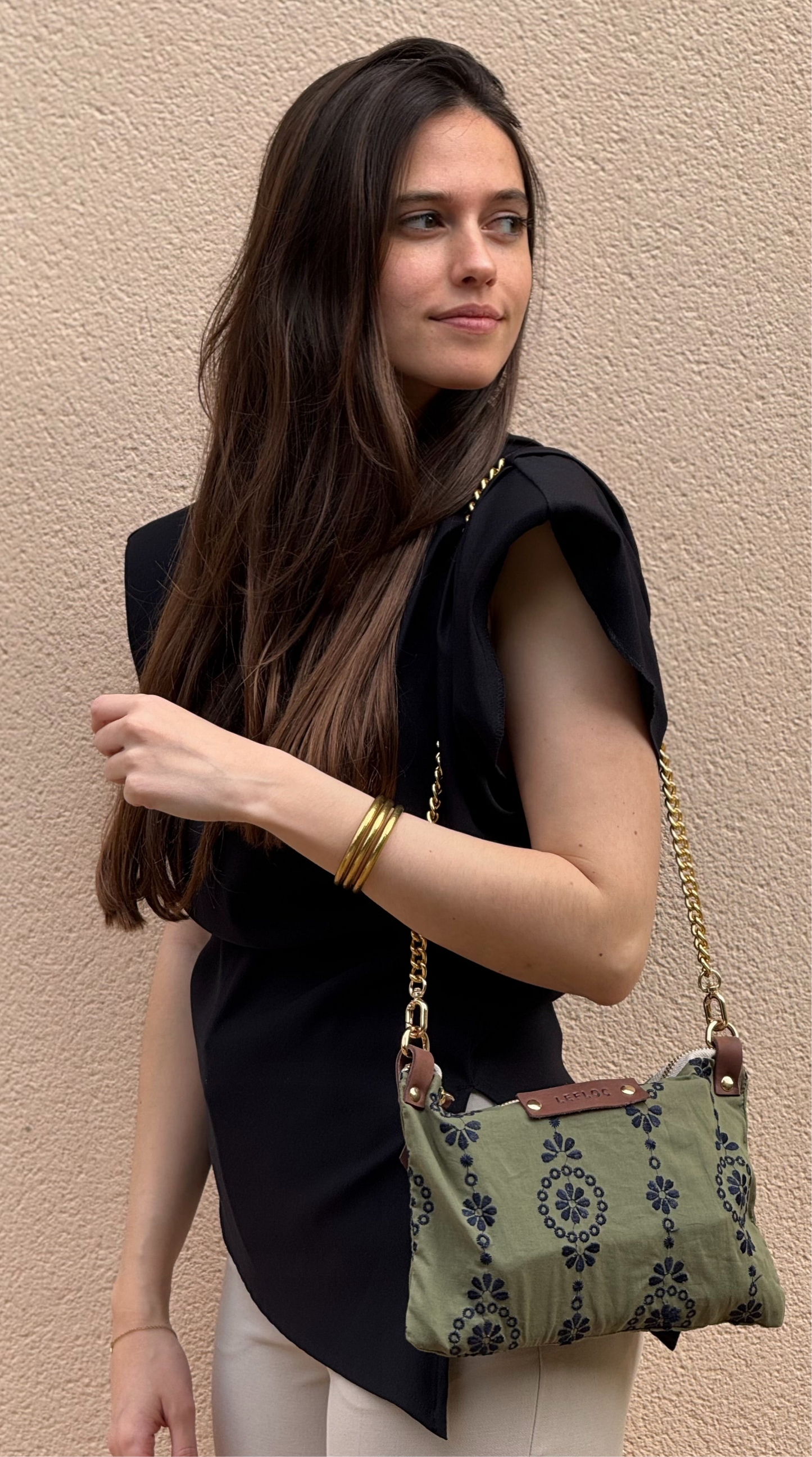 Bolso Lili verde bordado