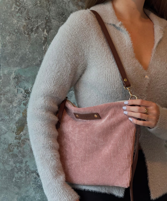Bolso Nares rosa pana