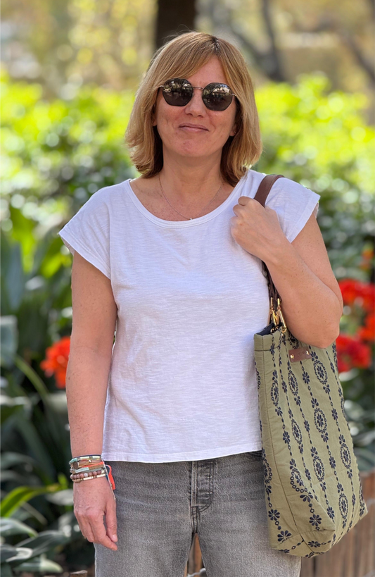 Bolso Mina verde bordado