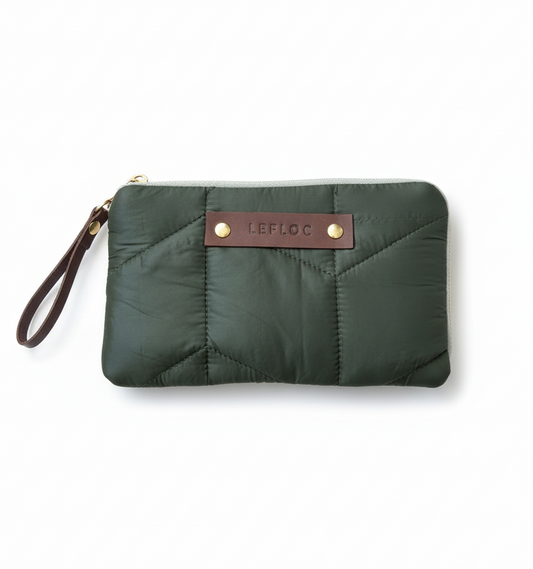 Estuche verde acolchado