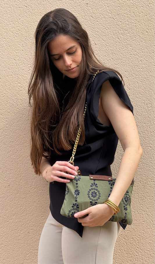 Bolso Lili verde bordado