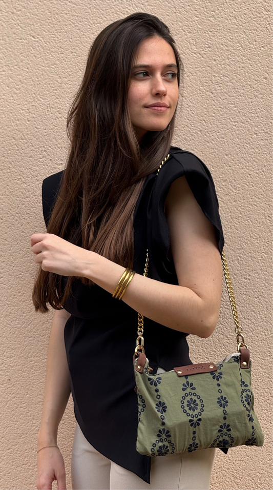 Bolso Lili verde bordado